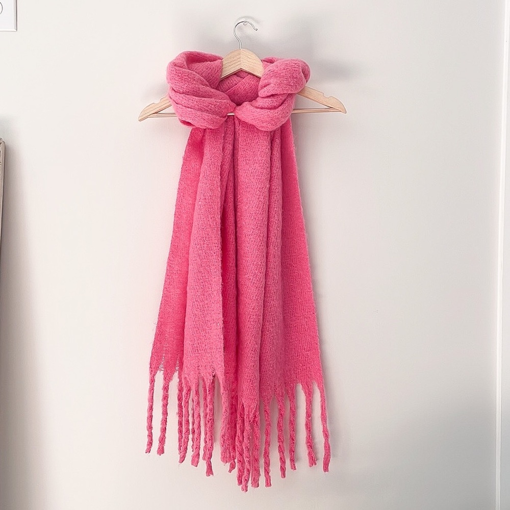 Bubble gum pink oversized scarf